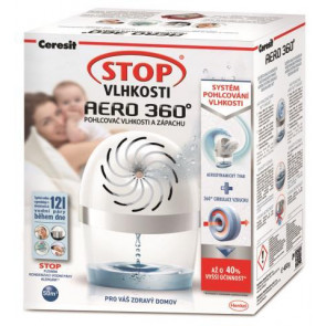 Ceresit Stop vlhkosti AERO 360° - bílý 450g pohlcovač vlhkosti, odvlhčovač kryt v bílém provedení 
