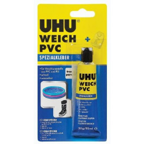 UHU WEICH PVC 30 g Kontaktní lepidlo pro opravy a lepení měkčených plastů (obsahuje záplatu)