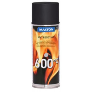 Maston BARVA ODOLNÁ TEPLU - ČERNÁ vypalovací barva s tepelnou odolností do +600 °C 400ml