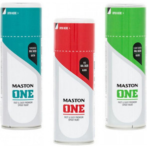 Spraypaint ONE - Satin Red RAL3020 400ml vysoce kvalitní univerzální barevný sprej