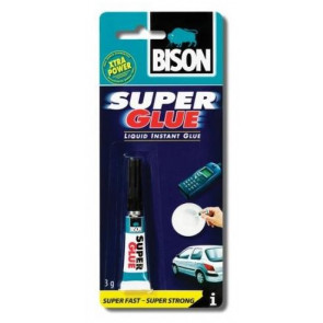 Bison Super Glue 3ml Velmi univerzální kvalitní tekuté kyanoakrylátové lepidlo 