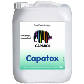 CAPATOX 10L - Biocidní roztok na ošeřrení ploch, napadených řasami, mechy a houbami, před dalšími úpravami.
