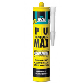 Bison PU Max 310ml kartuš - Vysokopevnostní rychleschnoucí gelové polyuretanové lepidlo na dřevo D4